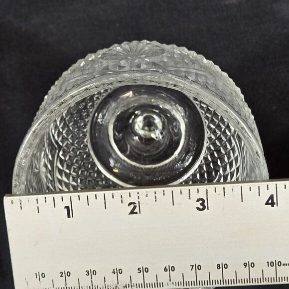 Vintage 70s Avon Fostoria Clear Cut Crystal Butter Dessert Covered Dish - Picture 8 of 9